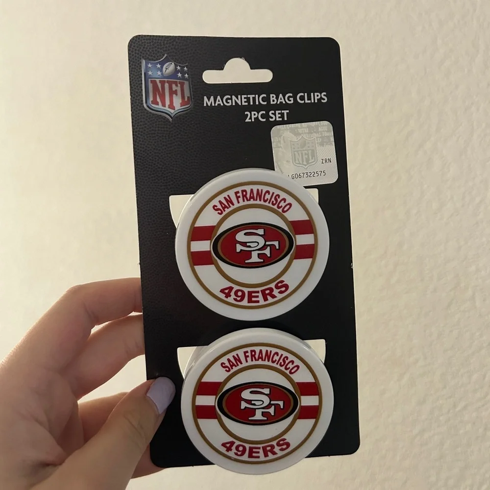 NFL San Francisco 49ers Magnetic Bag Clips – 2pc Set - NEW